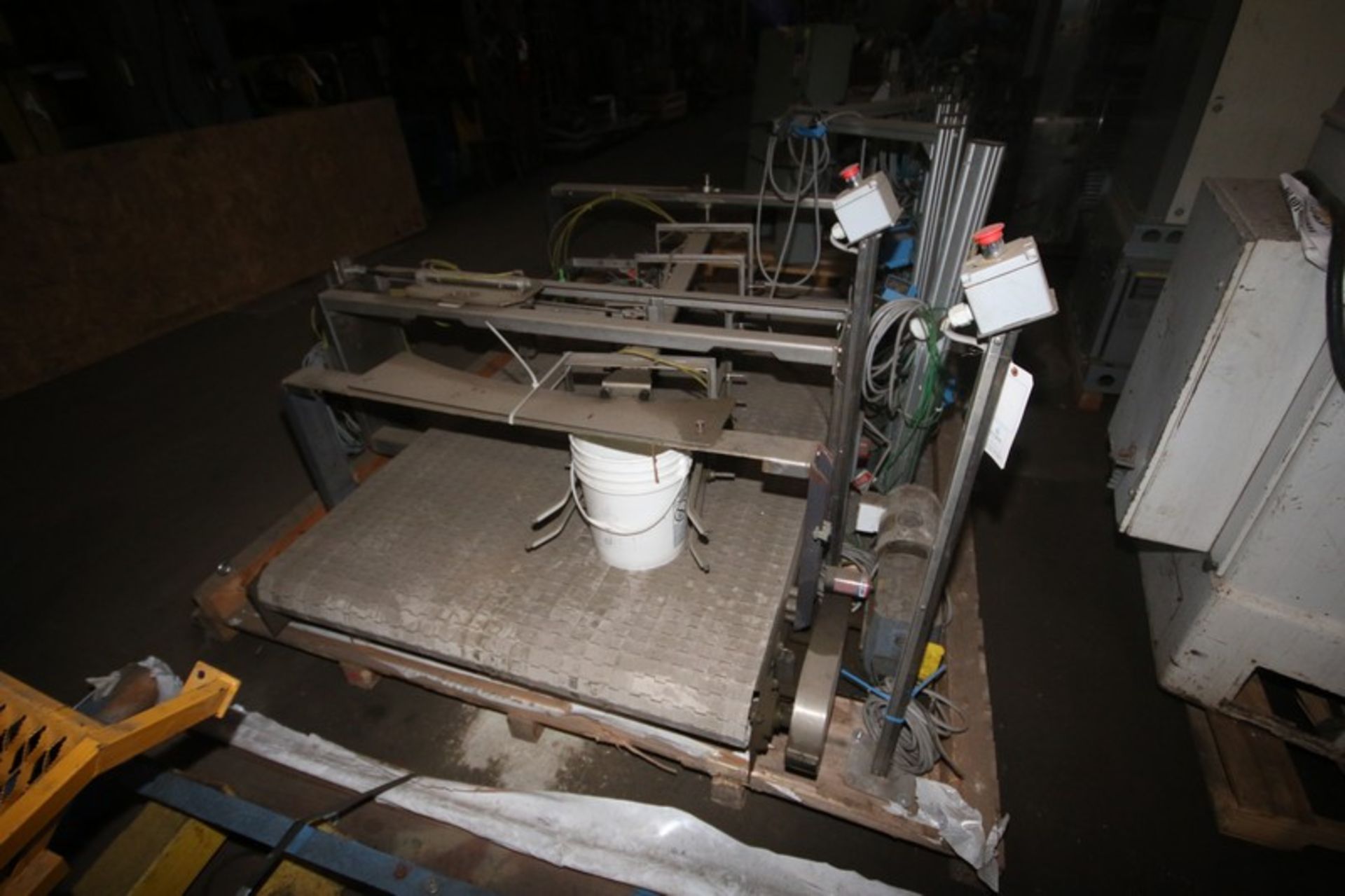 S/S Accumulation Conveyor,with Guides, Overall Dims.: Aprox. 8' L x 54" W, Mounted on S/S Frame ( - Image 2 of 5