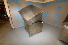 S/S Single Wall Totes,Internal Dims.: Aprox. 47-1/2" L x 39-1/2" W x 30" H (Both Totes Same