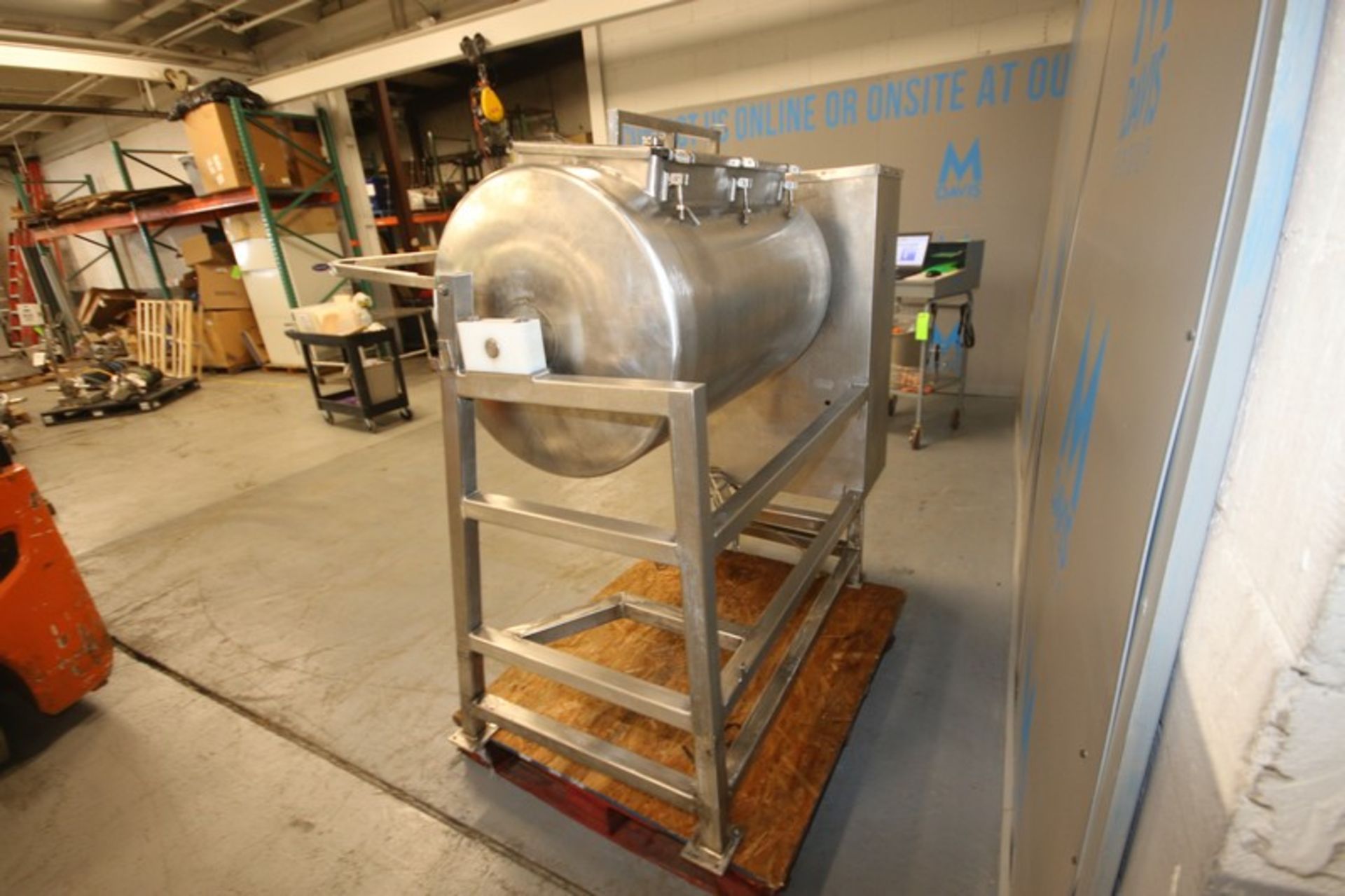 Leland Southwest S/S Vacuum Tumbler,Chamber Dims.: Aprox. 38" L x 26" Dia., Mounted on S/S Frame ( - Image 5 of 8