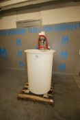 Aprox. 150 Gal. Plastic Mix Tank,with Neptune 0.75 hp Agitator, M/N JG-4.0, S/N 17904, 250 RPM (