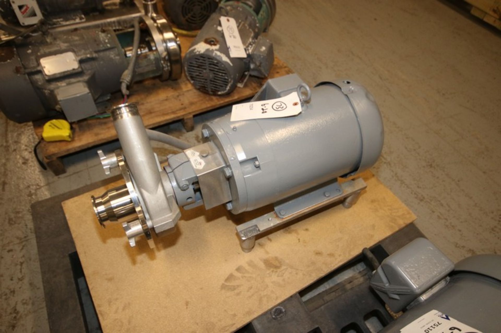 Fristam Aprox. 10 hp Centrifugal Pump, M/NFPX3522-125, S/N FPX35220401454, with Aprox. 2" x 3" Clamp