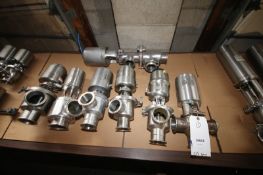 Lot of (7) Tri Clover, WCB, APC 2.5" & 3"2 & #-Way S/S Air Valves, Most Clamp Type (INV#79912)(