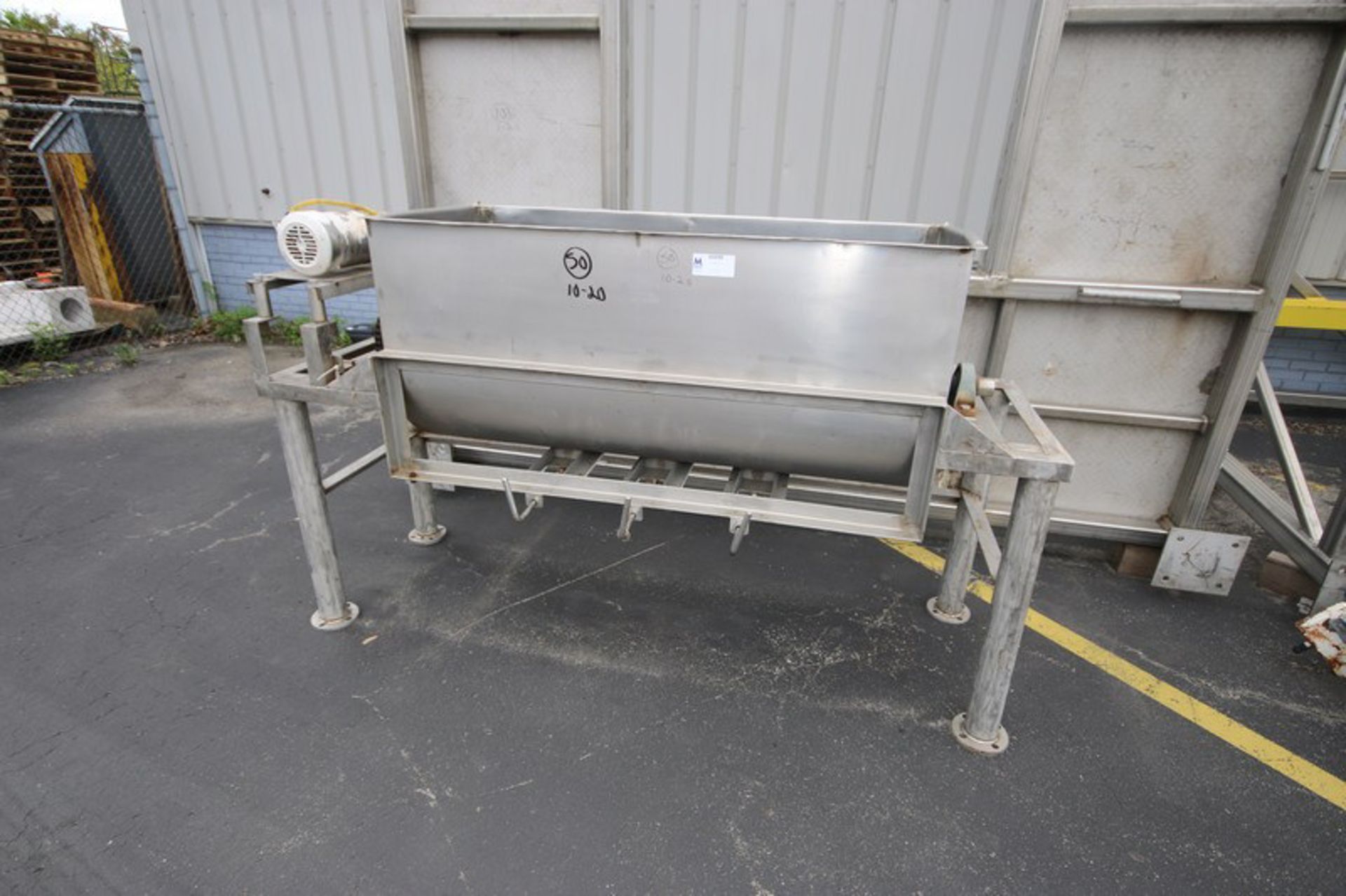 Single Wall S/S Ribbon Blender,Compartment Dims.: Aprox. 60" L x 24" W x 27-1/2" H, with Drive,