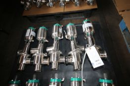 5 Qty Tri Clover 2.5" 3-Way Long Stem ClampType, Model 761, SS Air Valves(INV#78033)(Located @ the