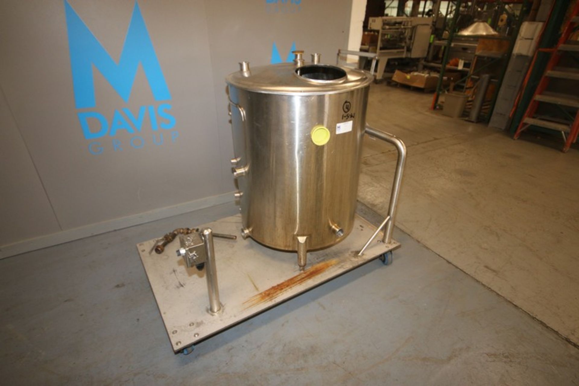 Aprox. 100 Gal. S/S Single Wall Tank,Internal Tank Dims.: Aprox. 35" H x 29" Dia., with CIP Spray - Image 3 of 6