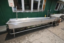 S/S COP Tank with Pipe Racks,Internal Dims.: Aprox. 138" L x 15" W x 11" Deep (INV#80032)(