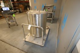 Aprox. 100 Gal. S/S Single Wall Tank,Internal Tank Dims.: Aprox. 35" H x 29" Dia., with CIP Spray