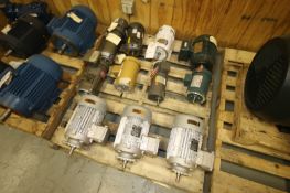 Pallet of (11) Most NEW Assorted SEW, Baldor, &Toshiba Motors, Fractional Up to 3 hp, Most 208-230/