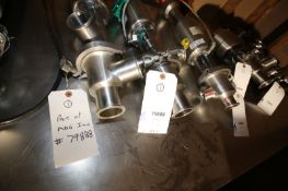 Lot of (2) Tri Clover 2" 3-Way Long Stem S/S Air Valve, Clamp Type (INV#79888)(Located @ the MDG