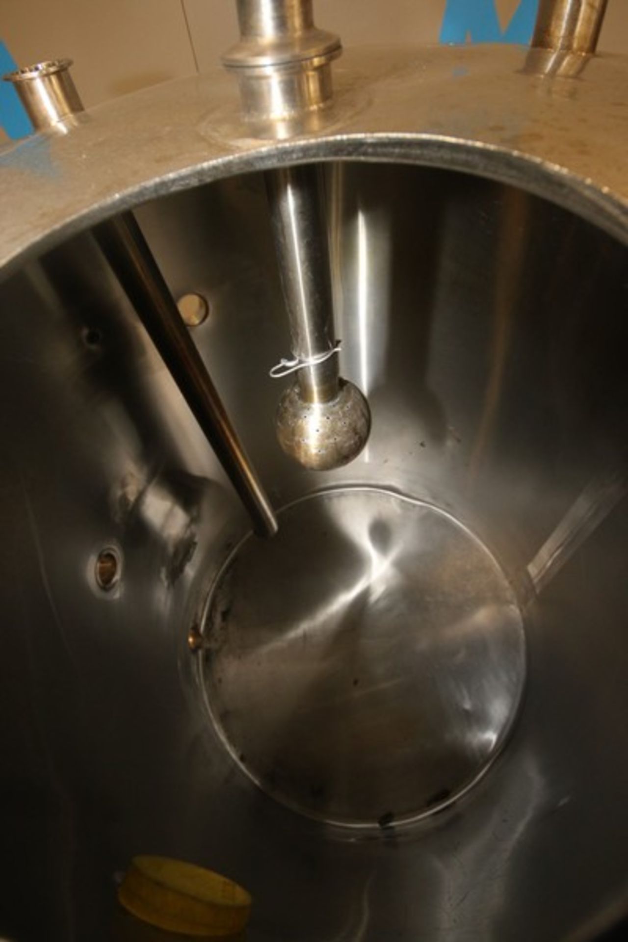 Aprox. 100 Gal. S/S Single Wall Tank,Internal Tank Dims.: Aprox. 35" H x 29" Dia., with CIP Spray - Image 4 of 6