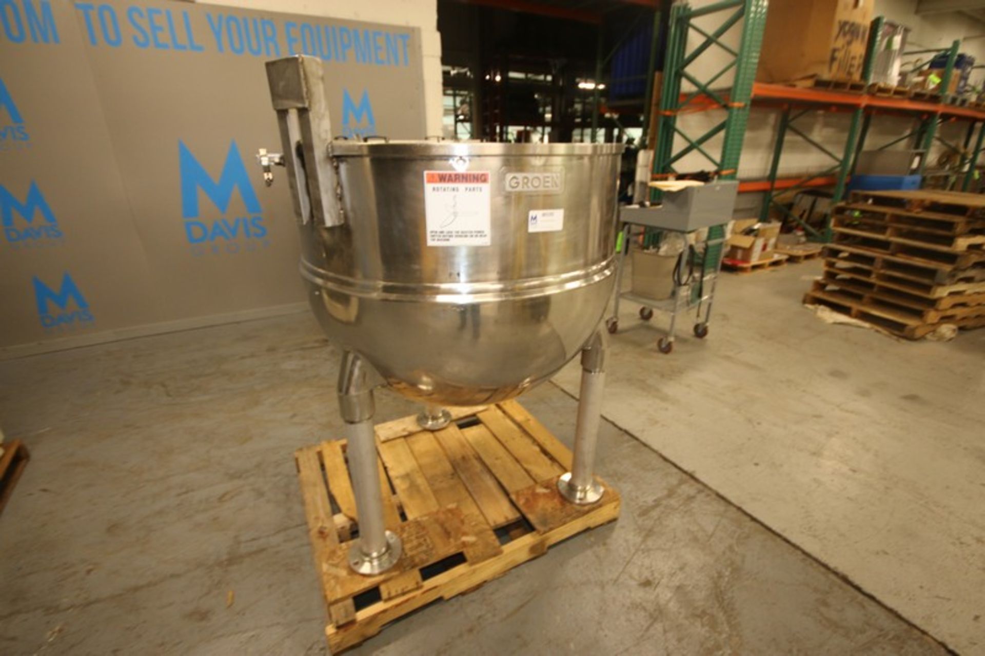 Groen 150 Gal. S/S Kettle,M/N N150SP, MAX. W.P. 100 PSI @ 338 F, Mounted on S/S Legs (INV#80192)( - Image 2 of 7