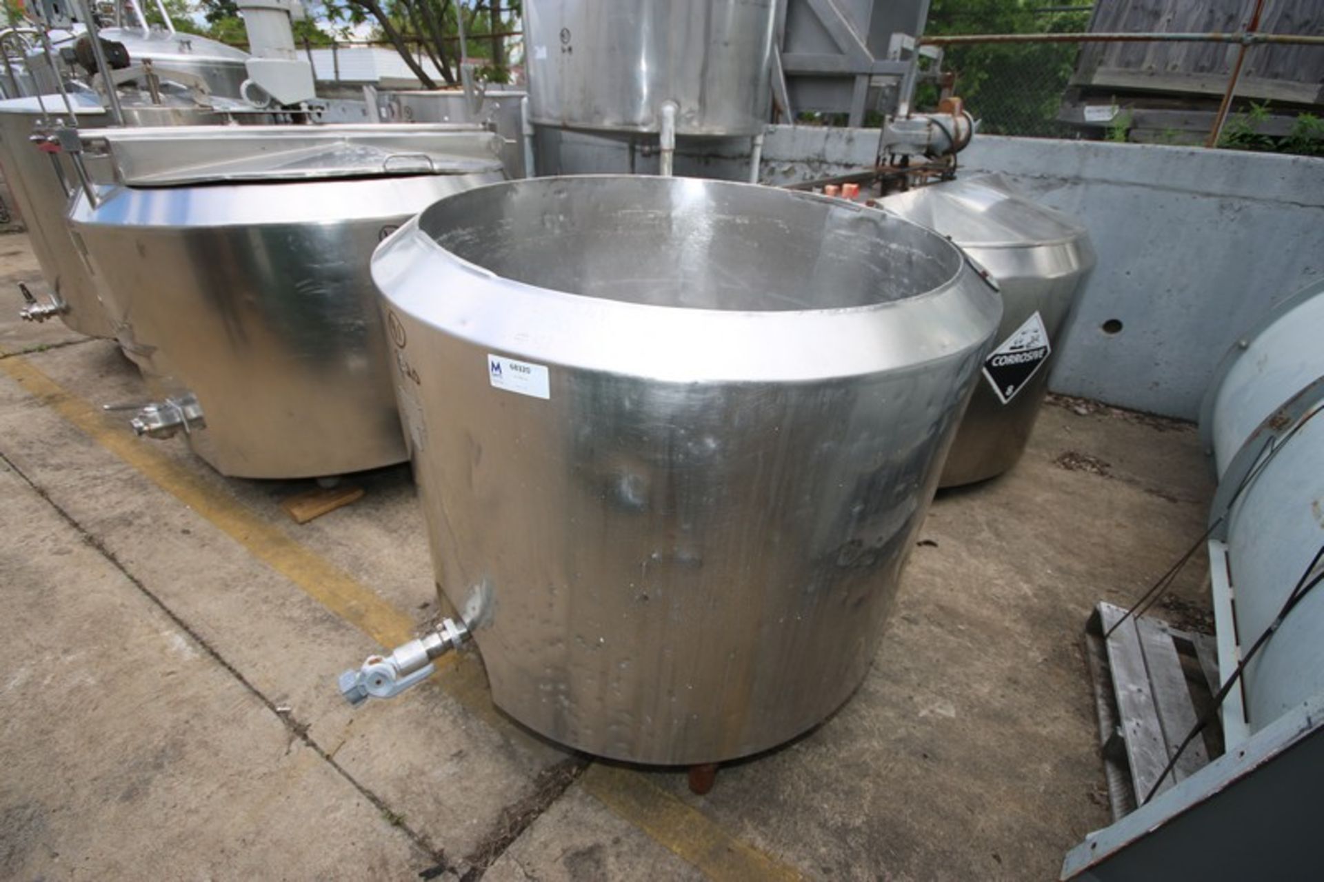 Crepaco Aprox. 200 Gal. Jacketed S/S Tank,S/N 6664, Open Top (INV#68320)(LOCATED IN BRADDOCK, PA--