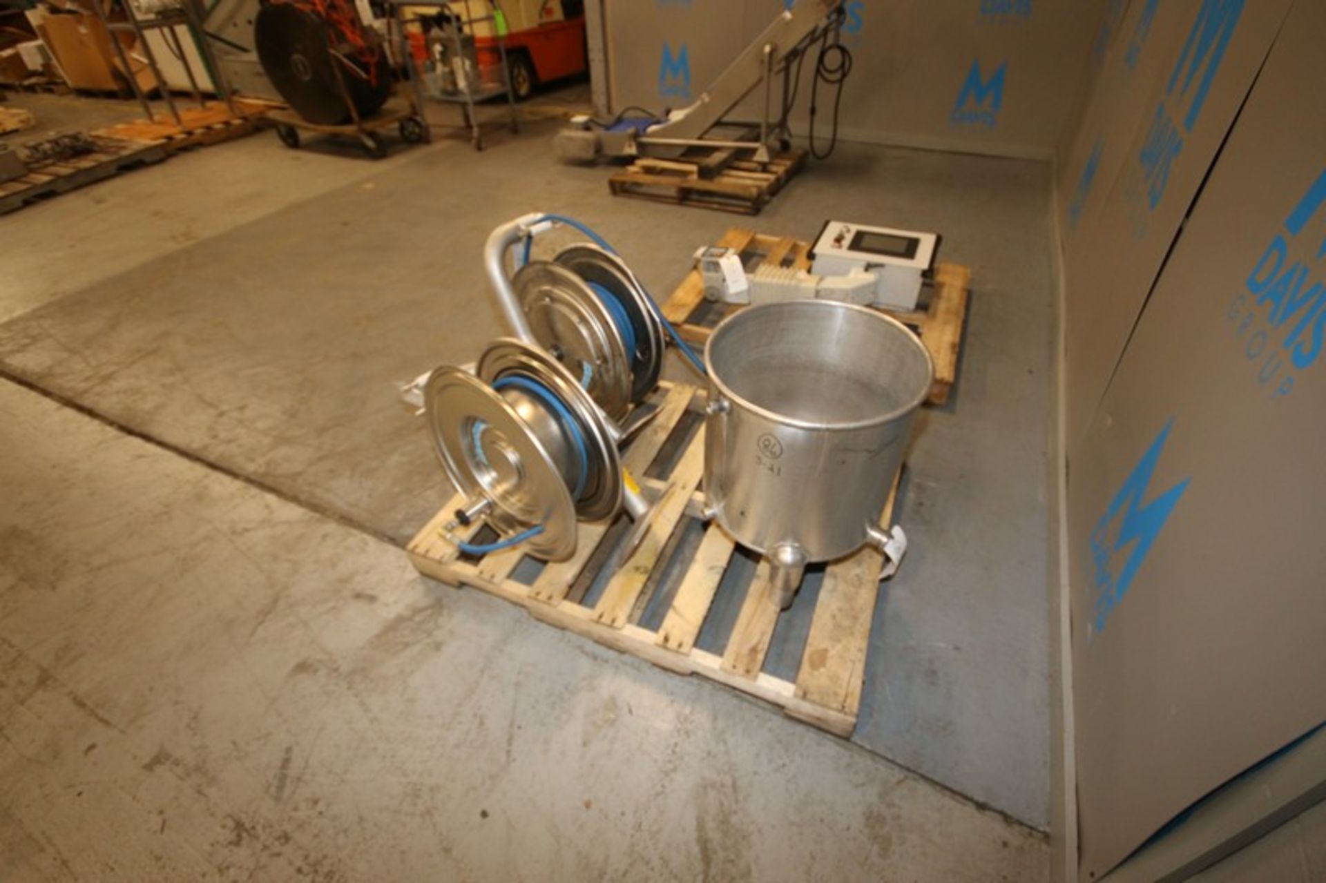 Lot of (2) S/S Retractable Hose Reels,(1) with Hose & Sprayer (INV#73254) (Located at the MDG