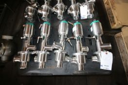 5 Qty Tri Clover 2.5" 3-Way Long Stem ClampType, Model 761, SS Air Valves(INV#78030)(Located @ the