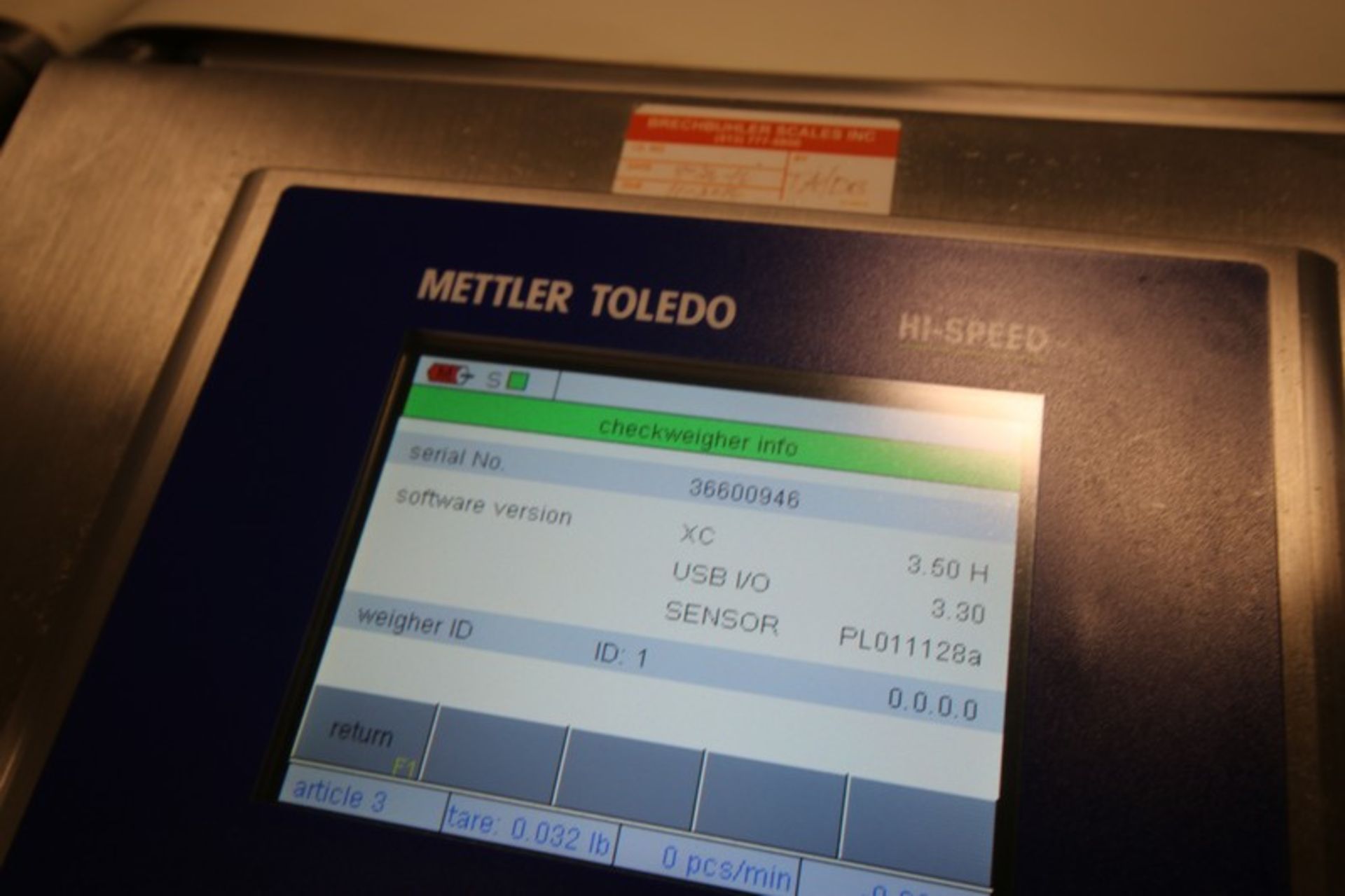 Mettler Toledo Check Weigher,M/N Beltweigh XC, S/N 36600946, 110 Volts, 1 Phase, with Aprox. 15-1/2" - Image 7 of 13