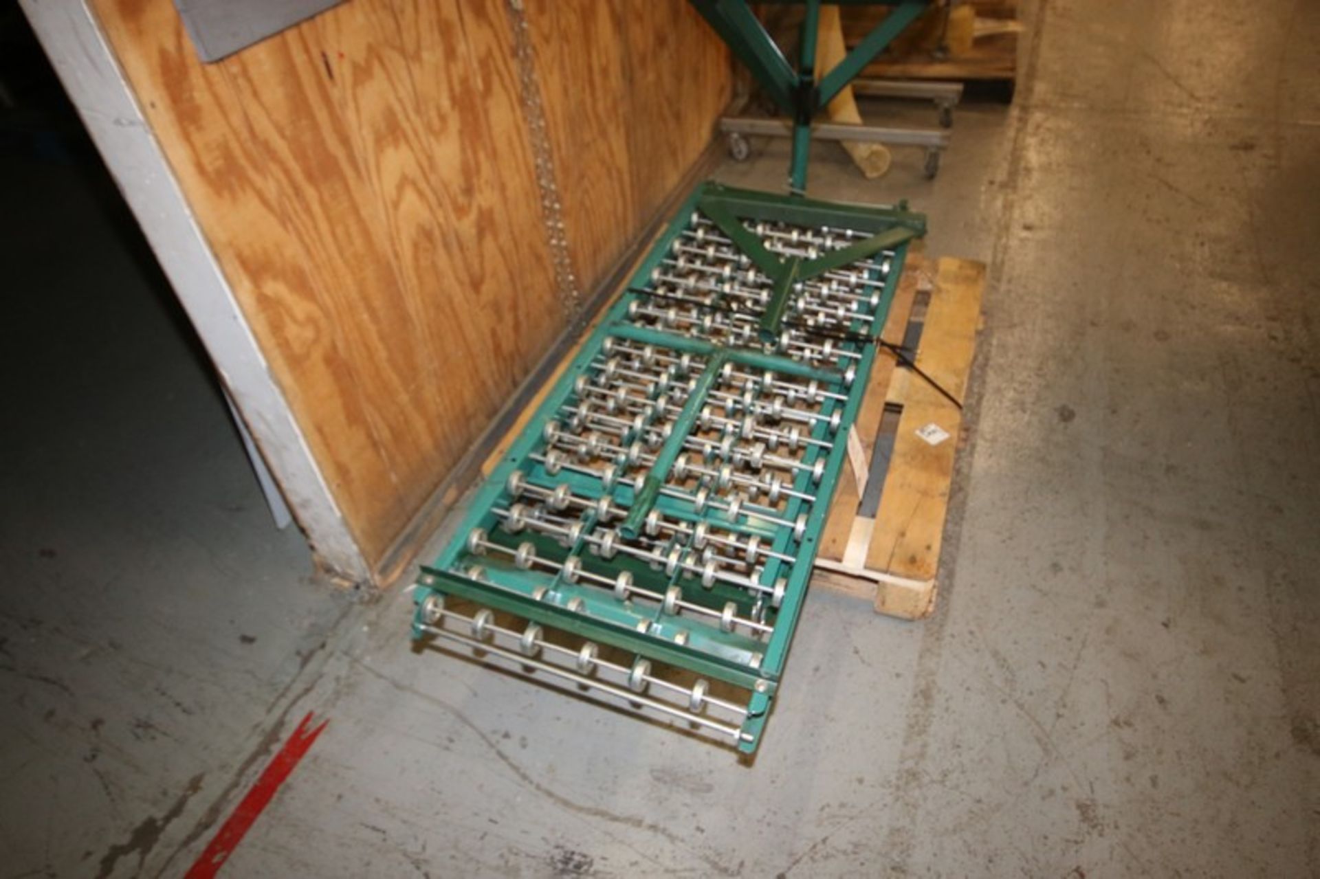 2-Sections of Roller Conveyor,Aprox. 67" L x 22" W, Mounted with Portable Leg Frames (INV#74799)( - Image 4 of 4