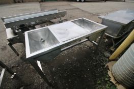 2-Bowl S/S Wash Sink,Overall Dims.: Aprox. 5' L x 30" W x 37" H (INV#69302) (Located at the MDG