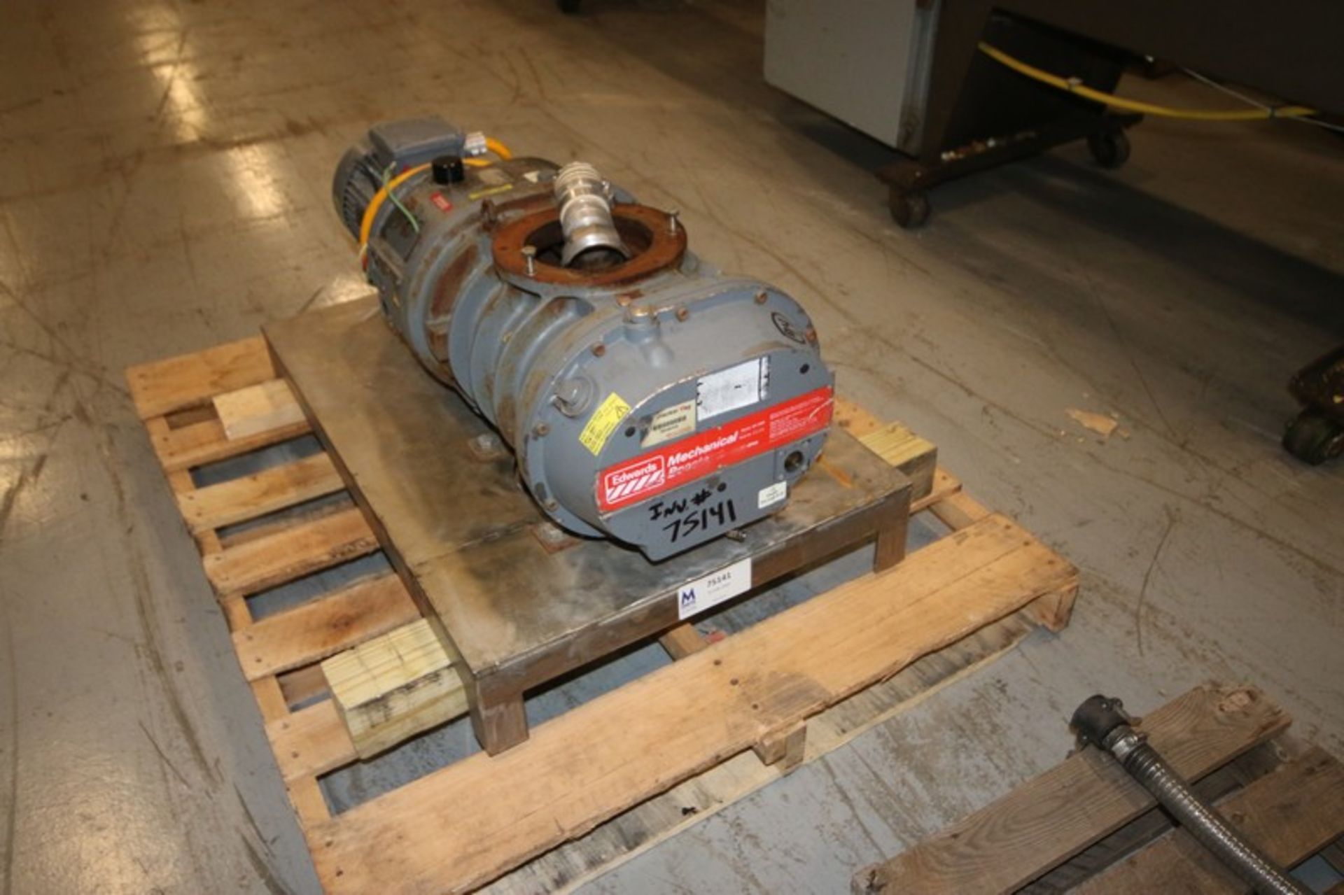 Edwards Mechanical Booster Pump,Model EH 1200, SN 1828, with 6" Head, Mounted on S/S Platform (INV# - Image 4 of 4