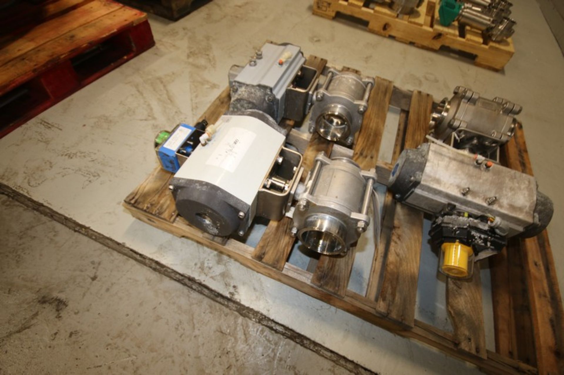 (3) S/S Actuated Ball Valves,with Aprox. 4" Clamp Type S/S Inlet/Outlet, with Top Mounted - Image 2 of 8