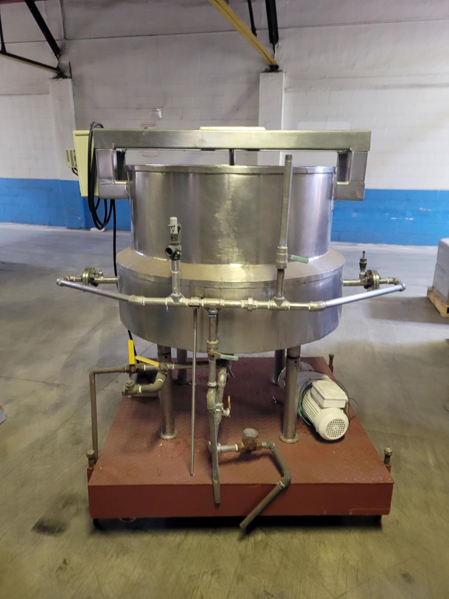 35" W x 24" D S/S Jacketed Kettle,with Scrape Surface Agitator SEW Drive Motor, 1hp 1700 rpm 208/