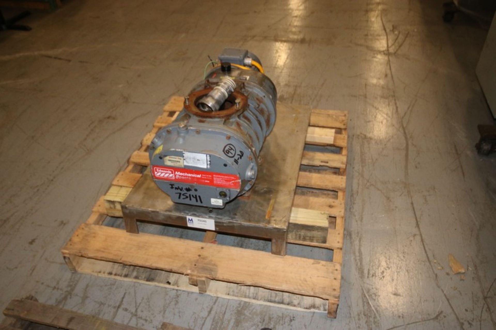 Edwards Mechanical Booster Pump,Model EH 1200, SN 1828, with 6" Head, Mounted on S/S Platform (INV# - Image 3 of 4