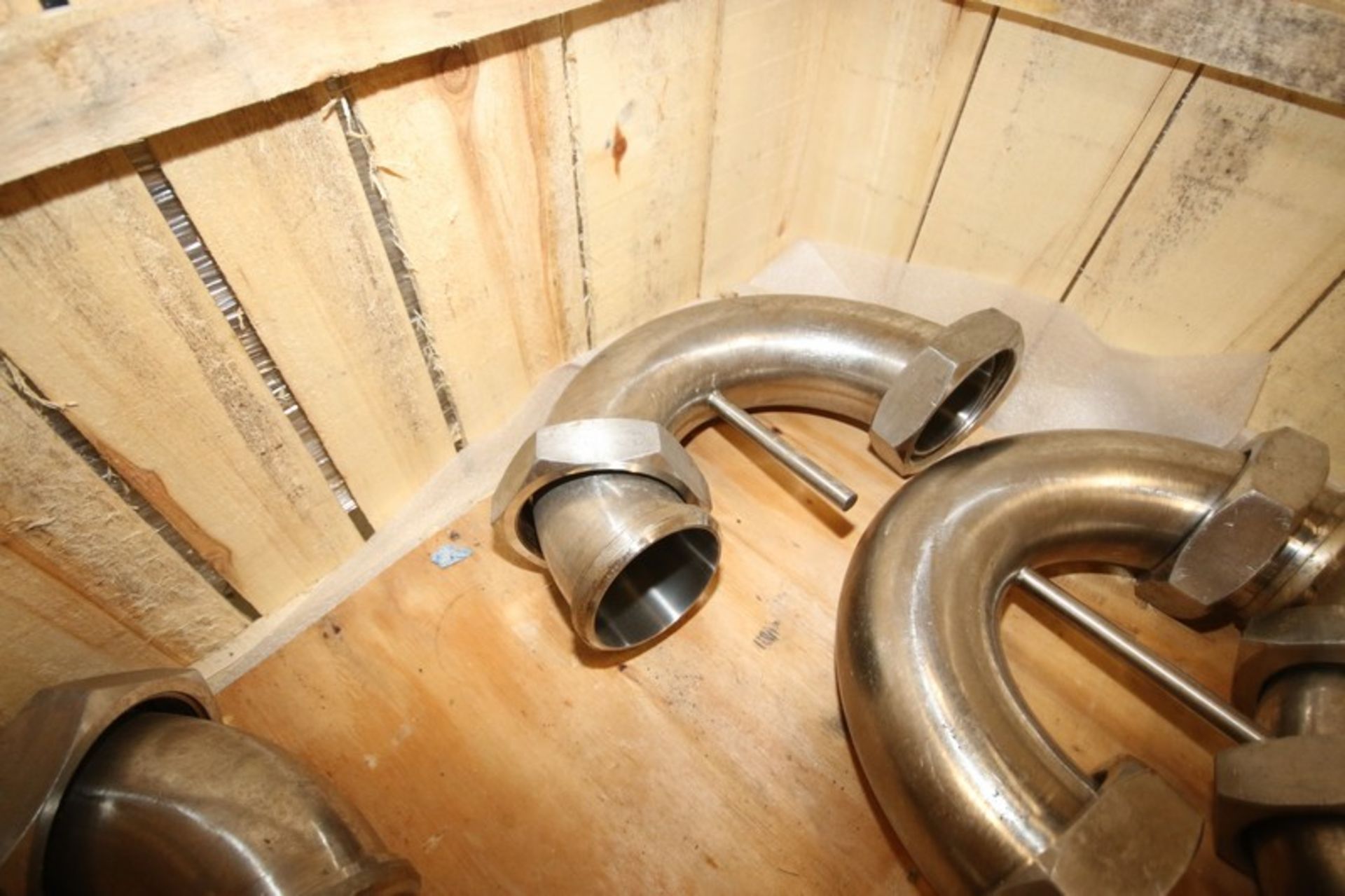 (5) S/S Flowverter Jumpers,Aprox. 4" with S/S Screw On Type Inlet/Outlet, In Wooden Crate (INV# - Image 2 of 5