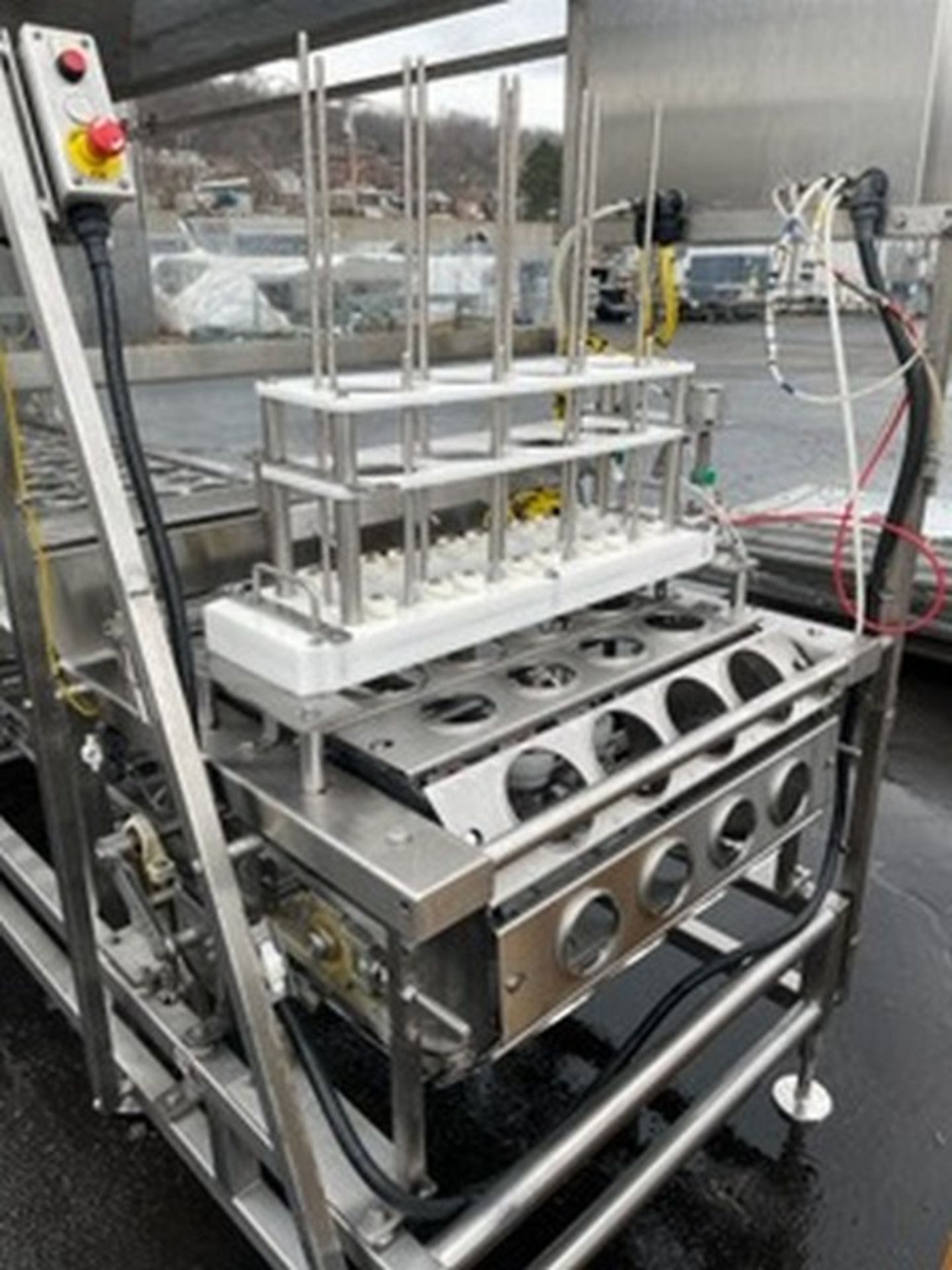 Osgood 4-Lane In-Line S/S Cup Filler,M/N 4800-E, S/N 351-840, Set Up with 3-5/8" W On-Board Change - Image 8 of 18
