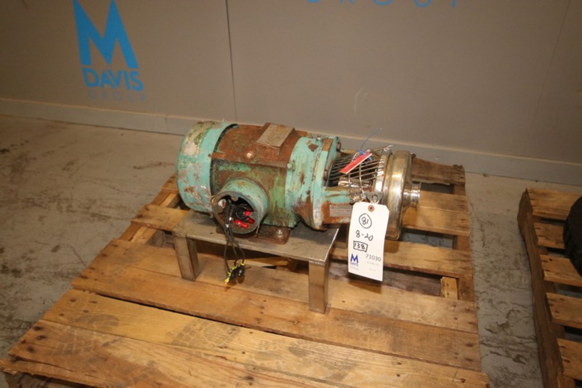 Tri-Clover 3 hp Centrifugal Pump,M/N C218MF18T-S, S/N K6632, with Aprox. 2" x 1-1/2" Clamp Type - Image 2 of 6