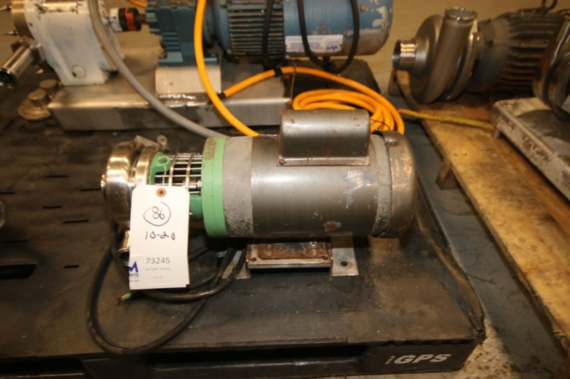 Tri-Clover 1 hp Centrifugal Pump, with Aprox. 2" x 1.5" Clamp Type S/S Head, with Baldor 3450 RPM - Image 2 of 2