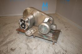 Tri-Clover 5 hp Positive Displacement Pump, with Aprox. 2-1/2" Clamp Type Inlet/Outlet, with