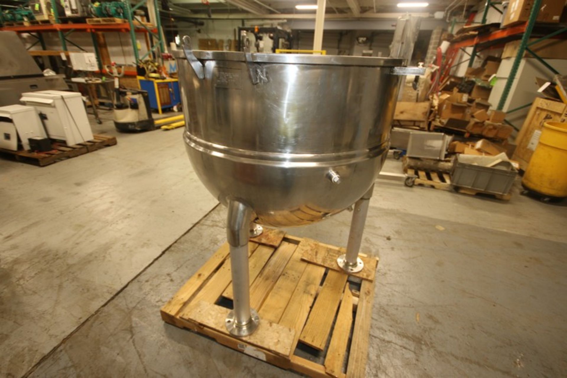 Groen 150 Gal. S/S Kettle,M/N N150SP, MAX. W.P. 100 PSI @ 338 F, Mounted on S/S Legs (INV#80192)( - Image 2 of 7