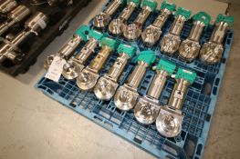 Lot of (7) Tri Clover 3" Clamp Type Air Actuated S/S Butterfly Valves (INV#80566)(Located @ the