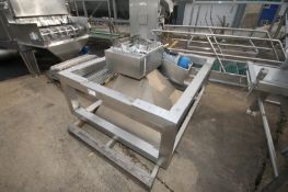 S/S Feed Hopper,Overall Dims.: Aprox. 43" L x 42" x 18" Deep, with Bottom Air Lock Valve with MGM