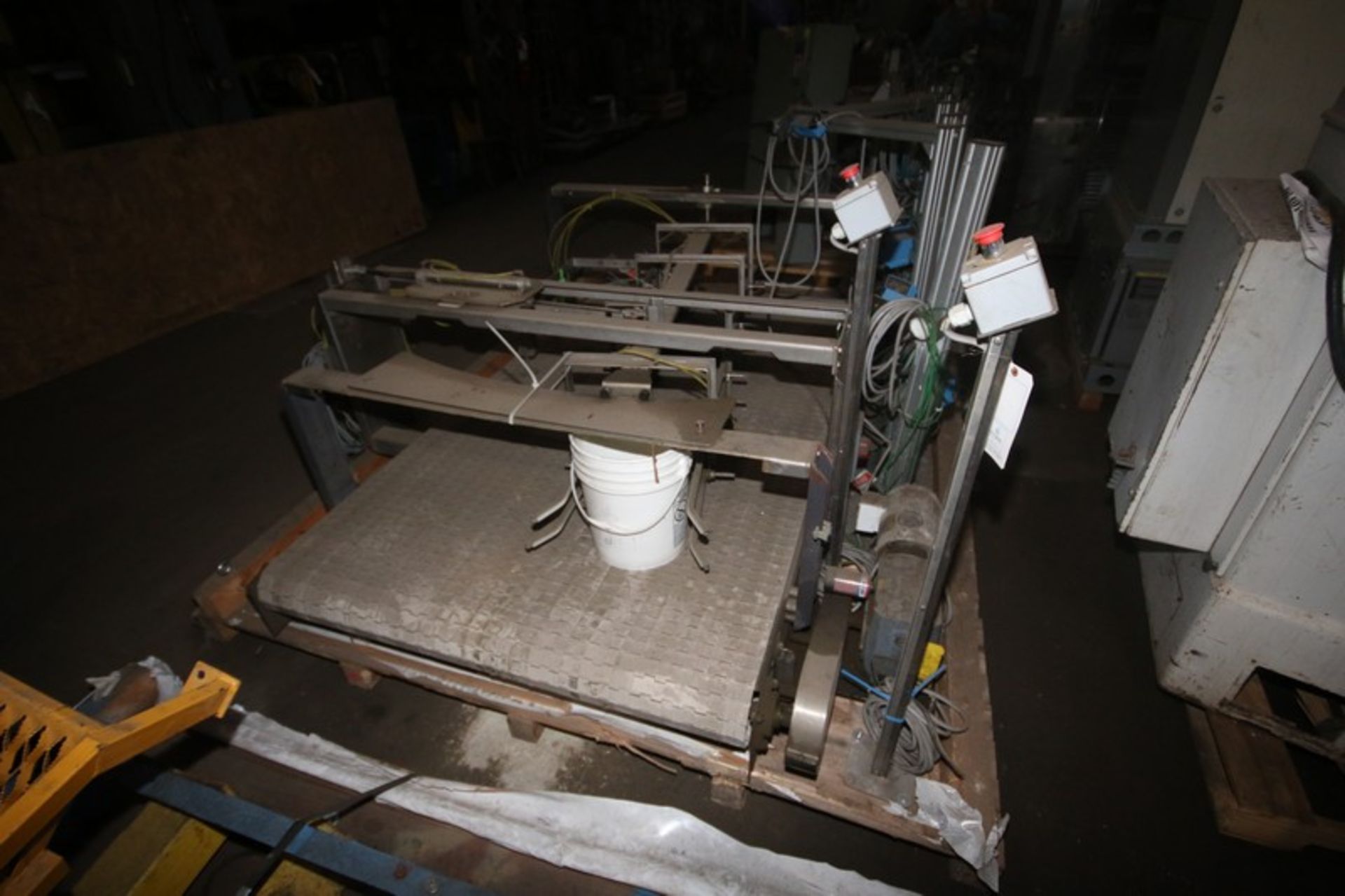 S/S Accumulation Conveyor, with Guides, Overall Dims.: Aprox. 8' L x 54" W, Mounted on S/S Frame ( - Image 4 of 5