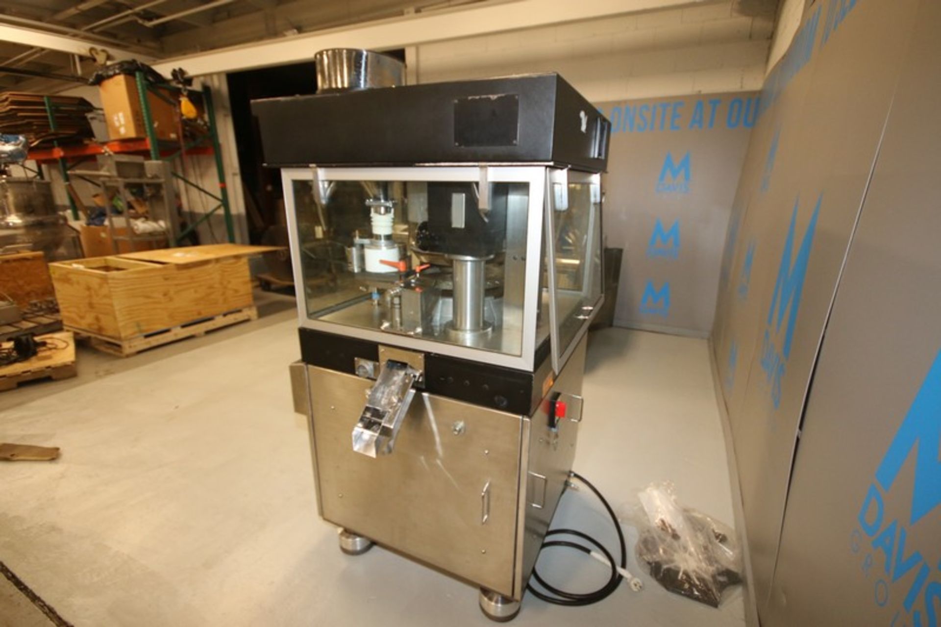 Manesty 34-Station Tablet Press, M/N EQ-034, with (2) S/S Hoppers, with Base & Enclosure (INV#80688) - Image 9 of 15