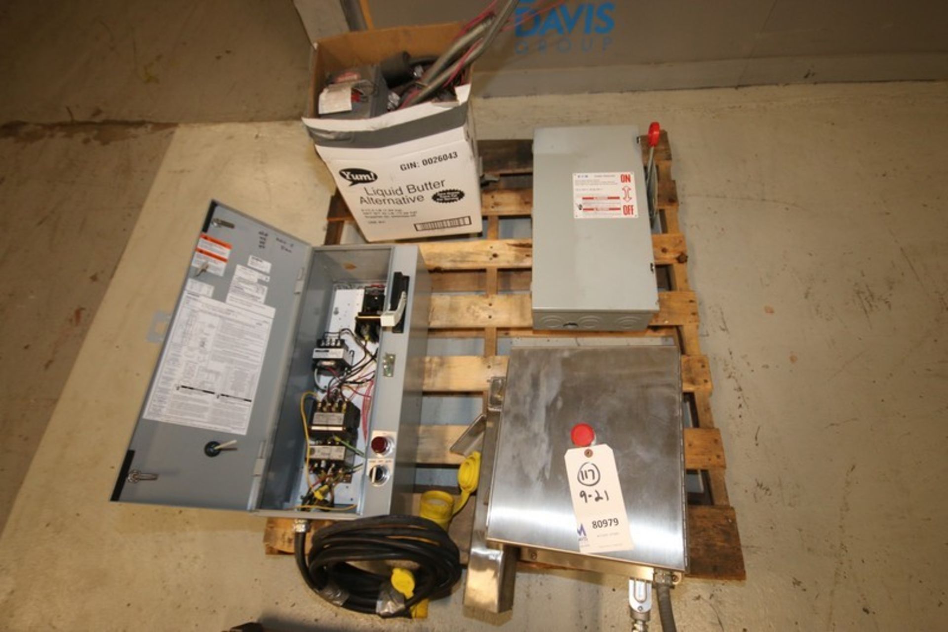 Lot of (3) Assorted Control Panels,Includes Siemens 5 hp Starter Panel, Cutler Hammer 100 amp Safety