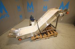 Universal Packaging Inc. Aprox. 7' L x 39" H x 18" W S/S Inclined Conveyor, Model TX.18.72, SN 1712,