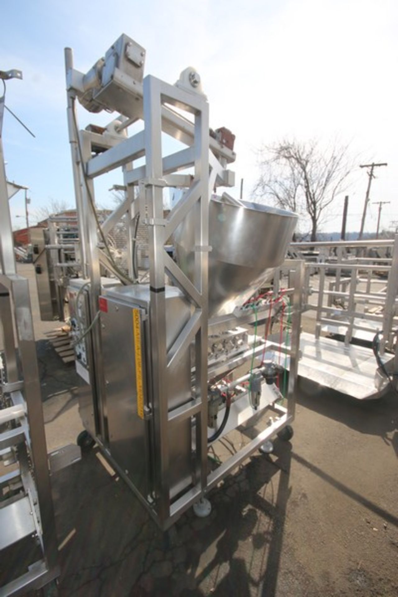 Raque S/S 4-Piston Filler,M/N PF2.5-4, S/N 1000164, with Hopper, 460 Volts, 3 Phase, Mounted on - Image 6 of 6