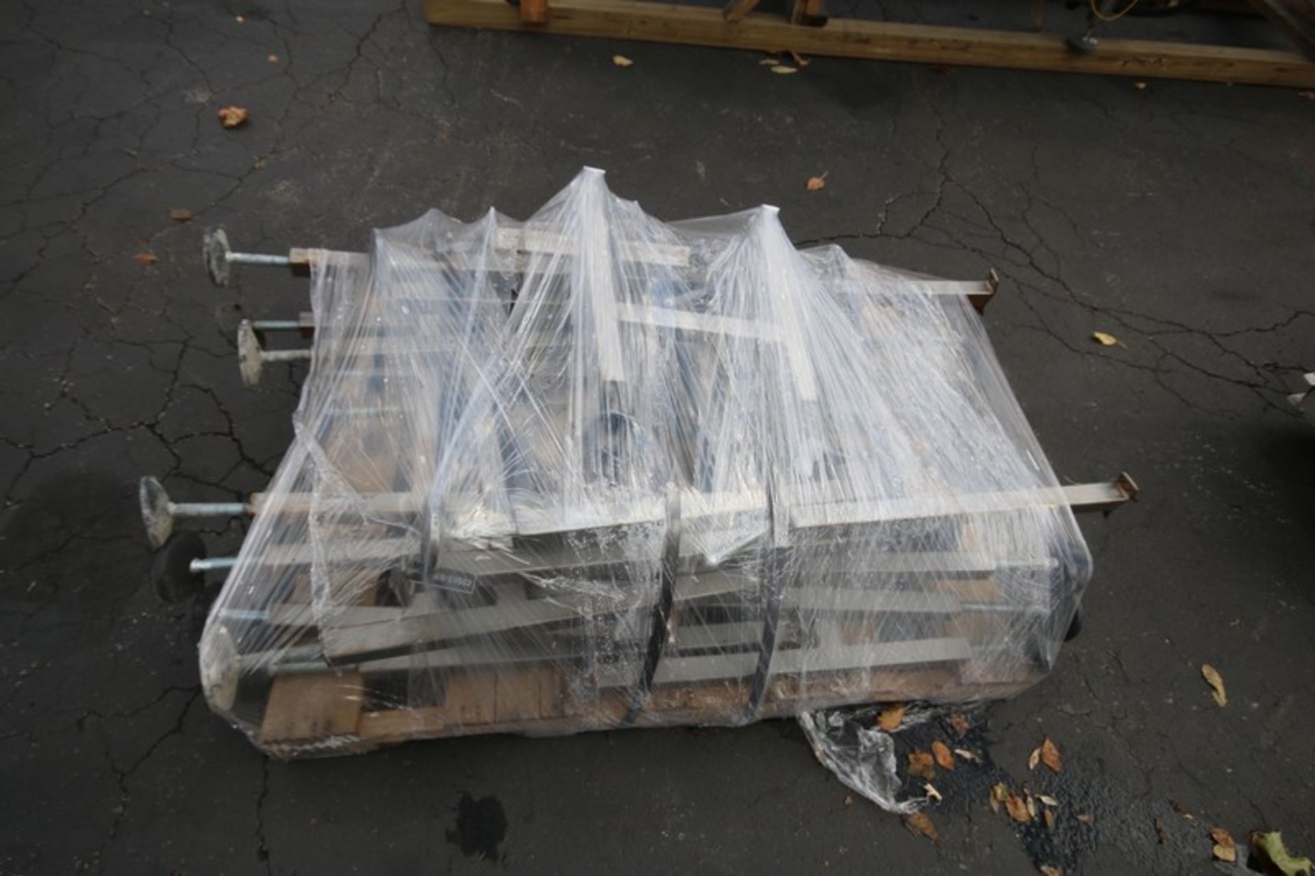 Lot of (5) 10' L Sections of S/S Skate Conveyor, (1) 12" W & (4) 18" W, Includes Leg Supports(INV# - Image 3 of 3