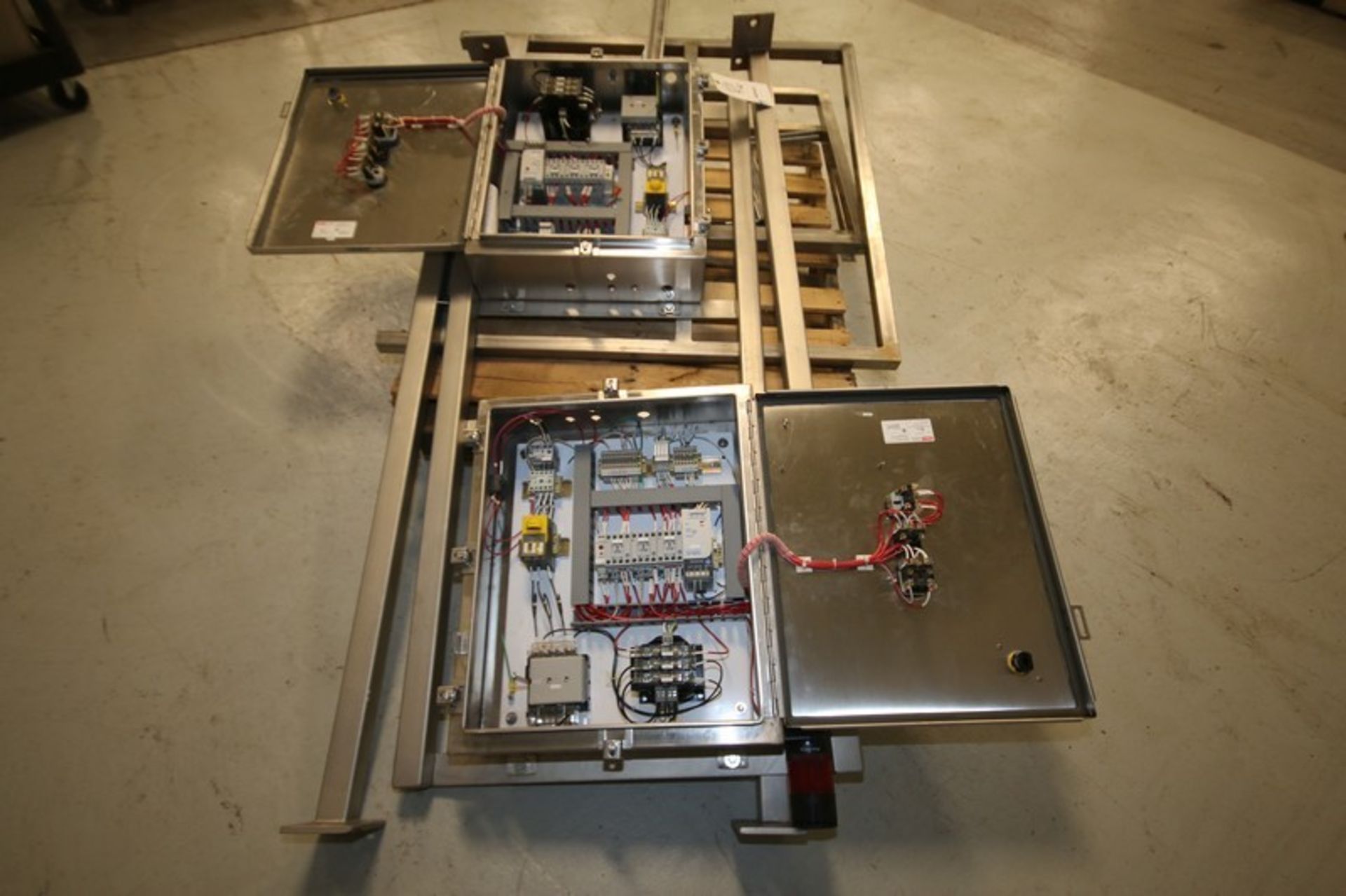 Lot of (2) 20" W x 24" L x 6" D S/S Control Panelswith Allen Bradley Relays, Power Supplies & - Image 2 of 5