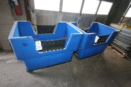 Lot of (2) 4' L x 31" W x 30" H Portable Plastic Bin Carts (INV#80586)(Located @ the MDG Auction