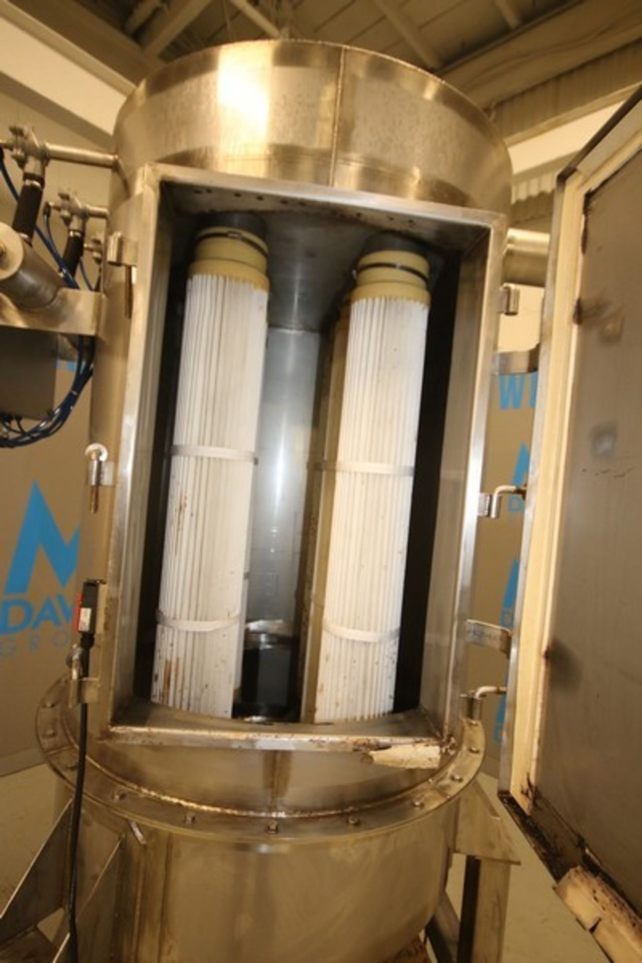 Automated Ingredient Systems Aprox. 82" H x 3' W Cone Bottom S/S Dust Collector, with (6) - Image 2 of 7