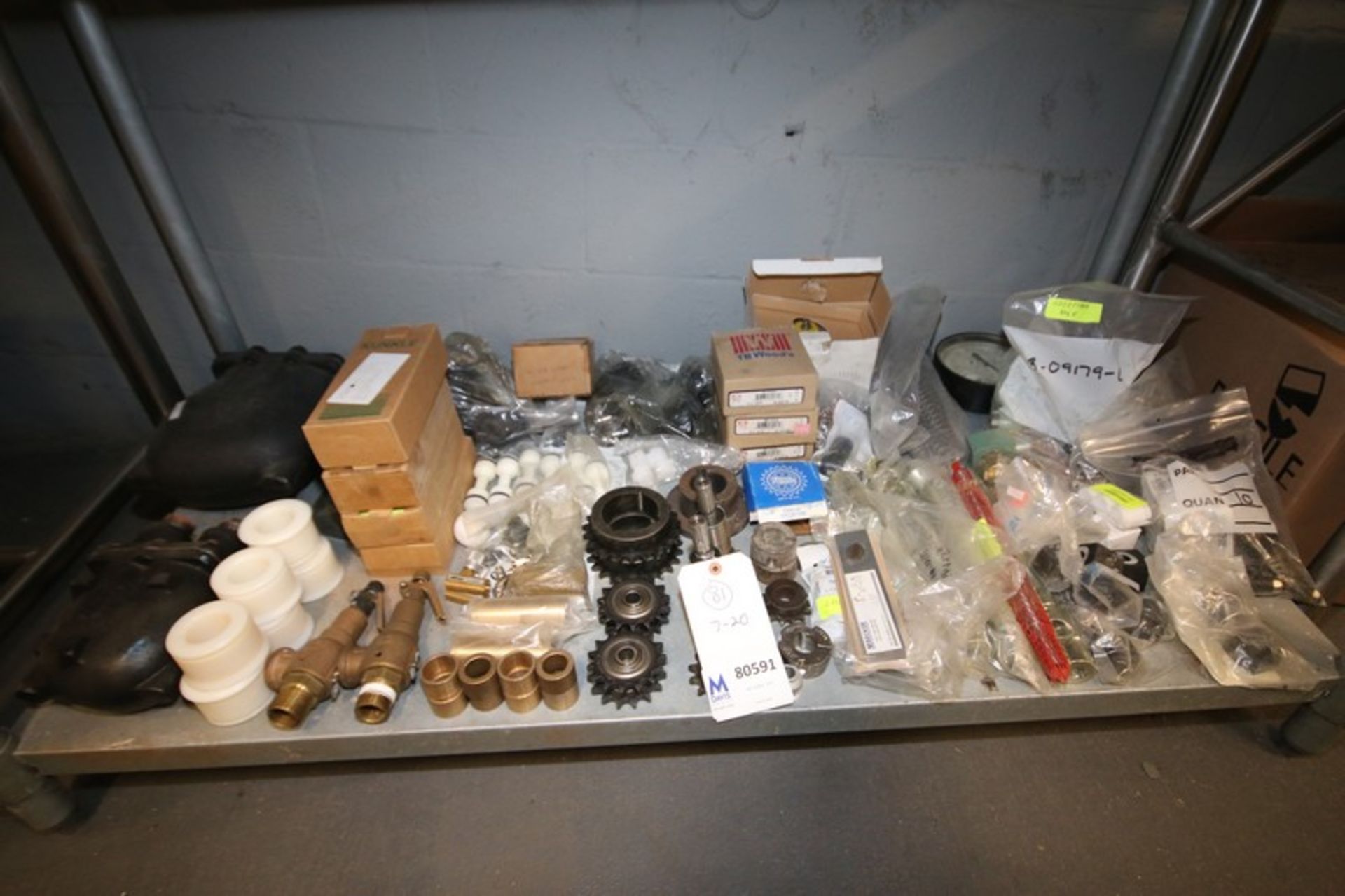 Lot of Assorted Parts Includes Spirax Steam Traps, Kunkle Valves, Sprockets, Woods Drive Parts,