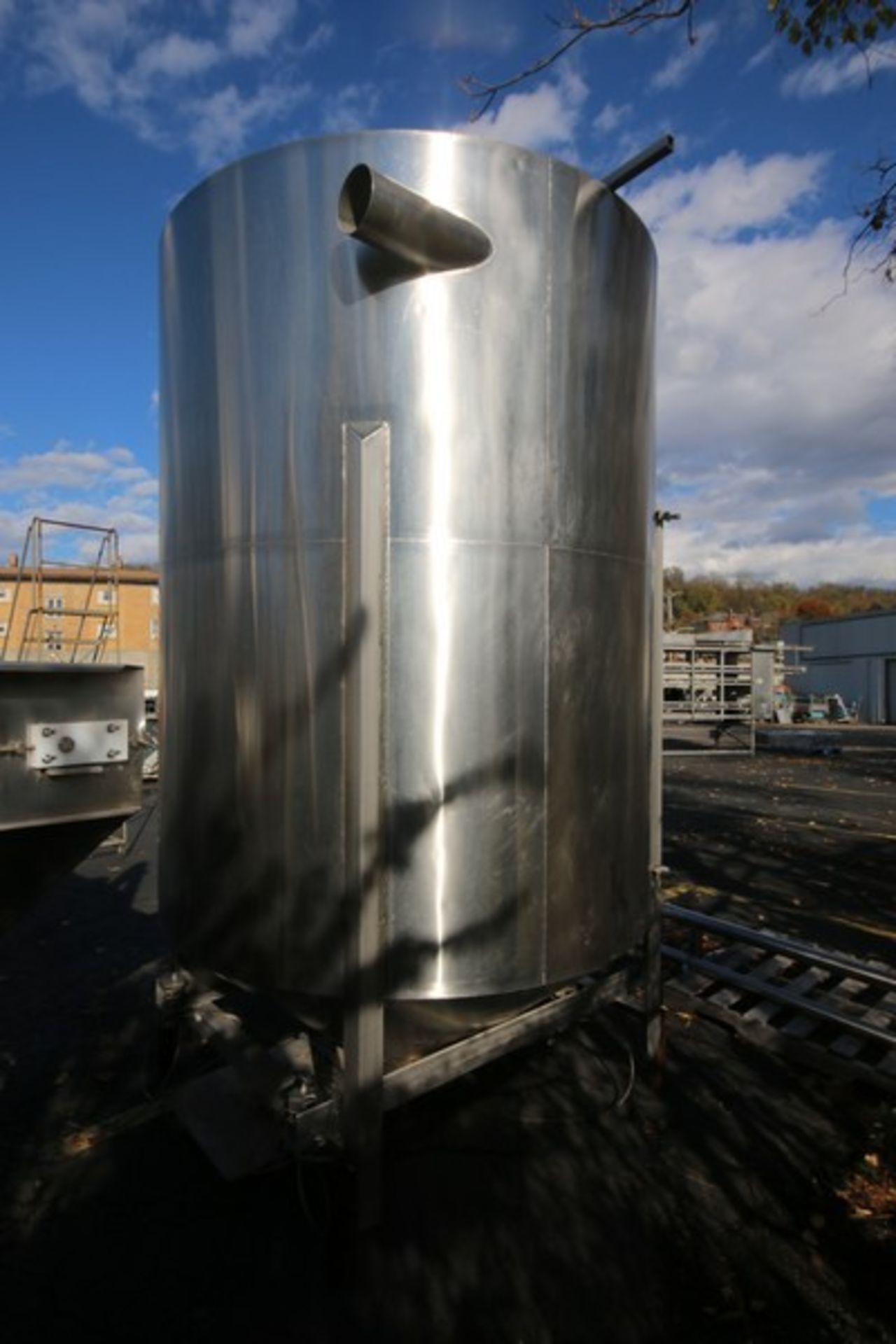 Aprox. 10' H x 6' W Vertical Cone Bottom S/S Holding Bin, with Top Square Access Opening, 6" Top - Image 3 of 4