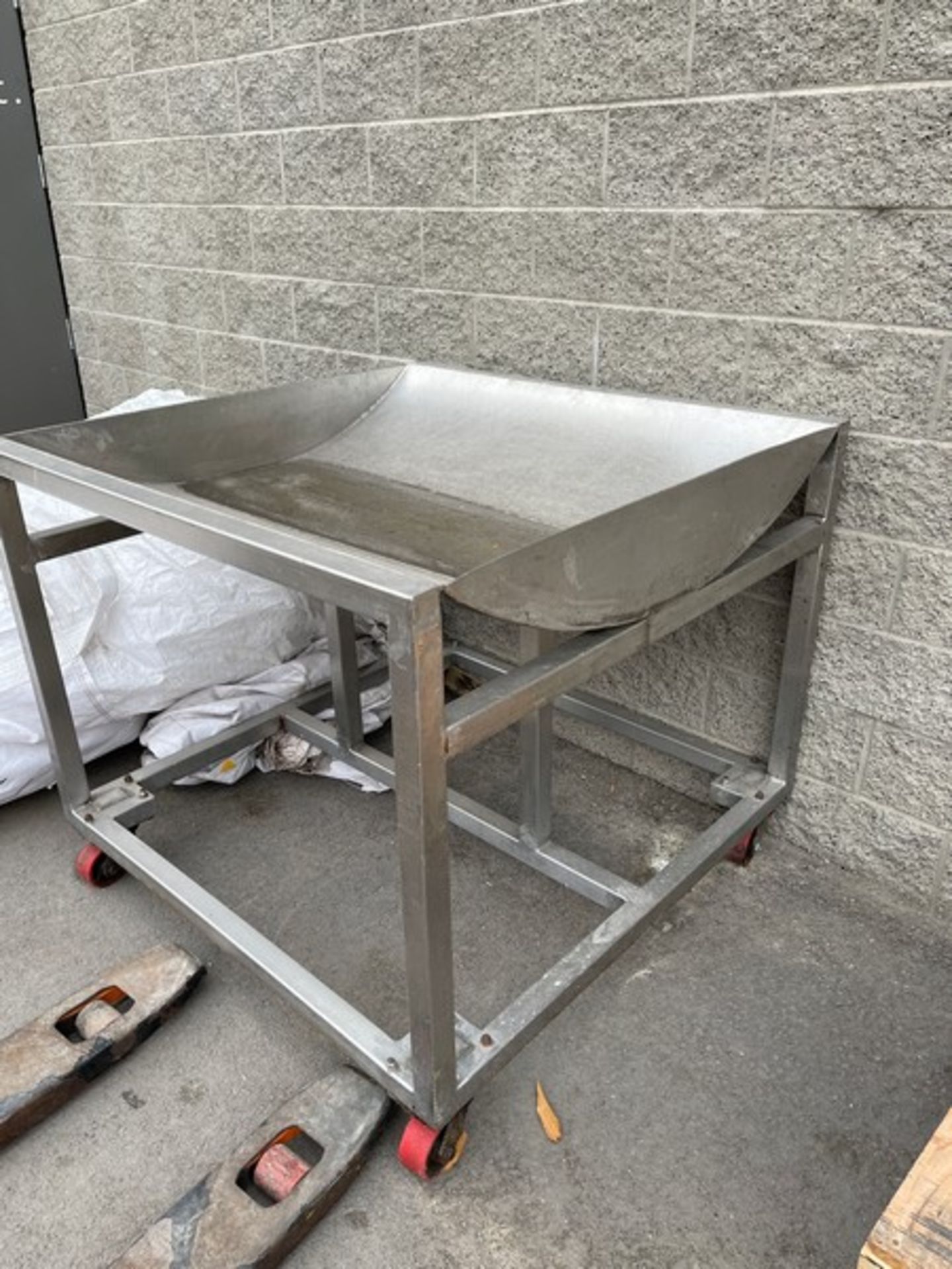 S/S Rolling Catch-All, Dish Bottom Cart, (48"x48"x40") (Rigging, Loading, Handling Fee: $50) ( - Image 2 of 7