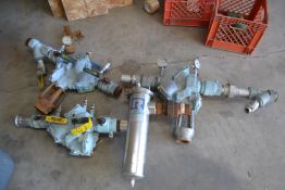 Lot of 3- 2" Brass Back Flow Preventers. Required Loading Fee For Simple Loading $25. (Located in