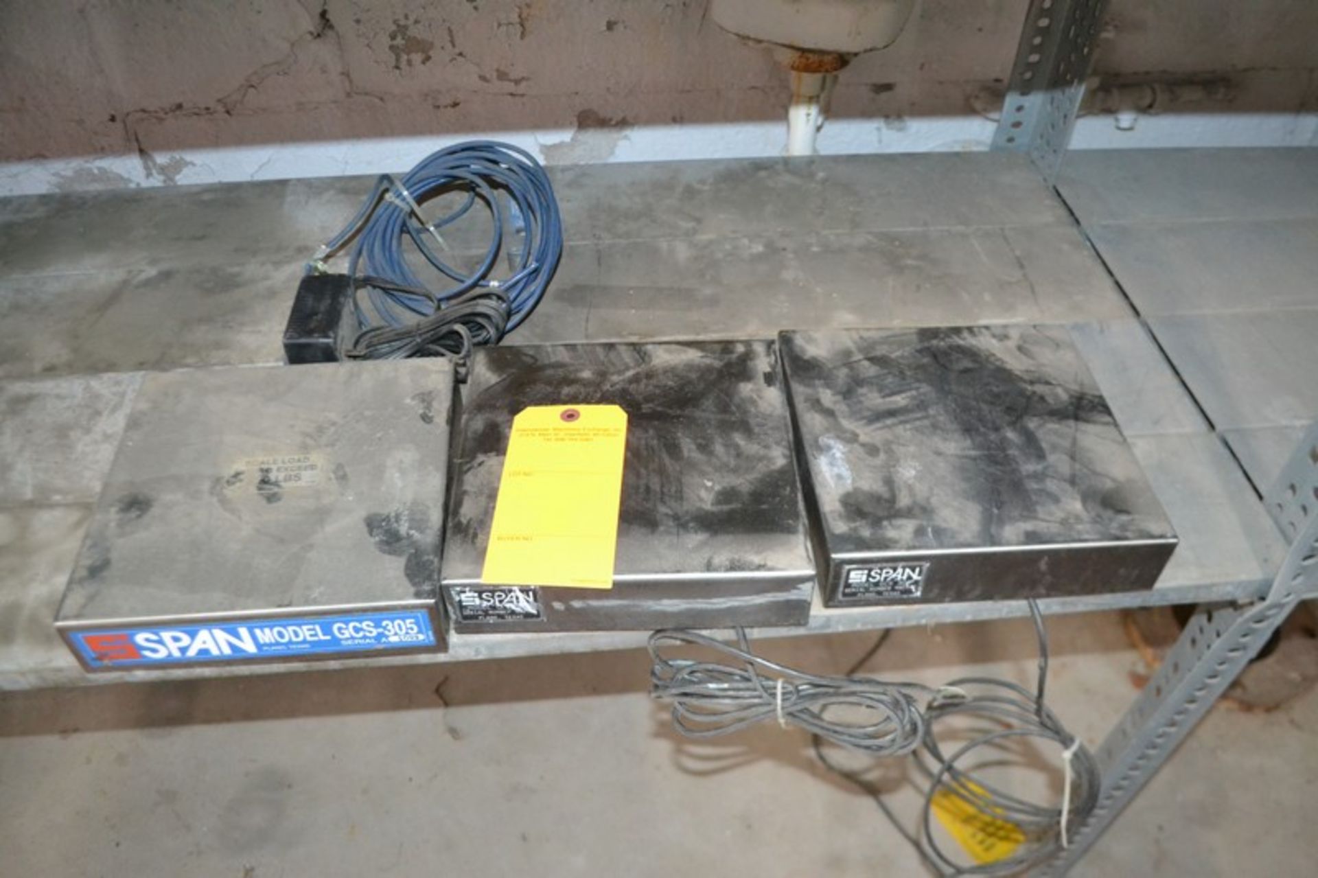 Lot of 3 Span Model GCS-30 S/S Load Cell Platforms 9" X 9" Surface; No Displays. Required Loading