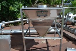 All S/S Rectangular Sloped Side Powder Hopper; 44"X 44" w/ Cover X 48"Deep, 14" Top Opening; On S/