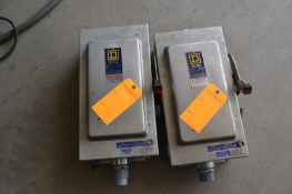 Lot of 2 All S/S Square D Disconnect Switches 100 Amp 240 Vac Rating Max 30 HP Rating. Required