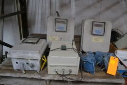 Lot of 2 Micro-Motion Meter Transmitters, w/ 4 Digital Displays in Composite Control Boxes. Required